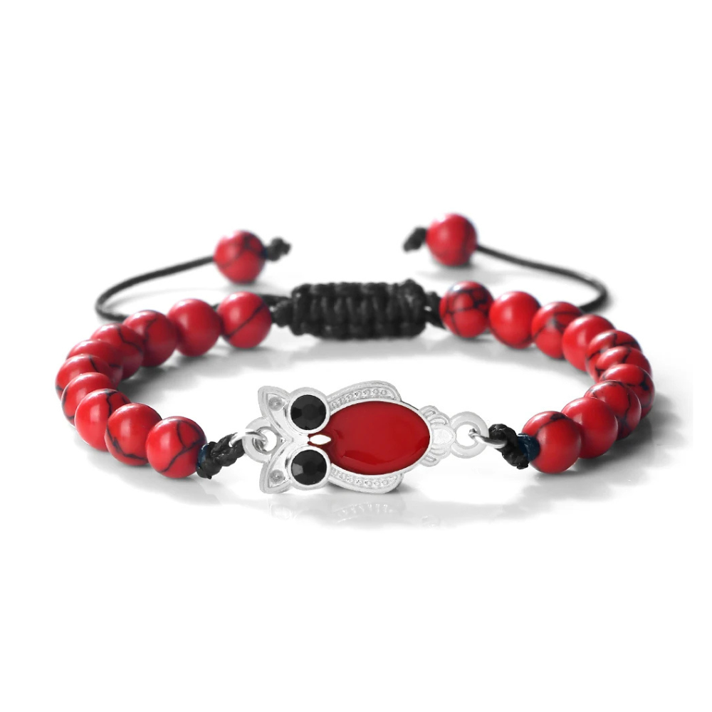 Bracelet Homme hibou rouge