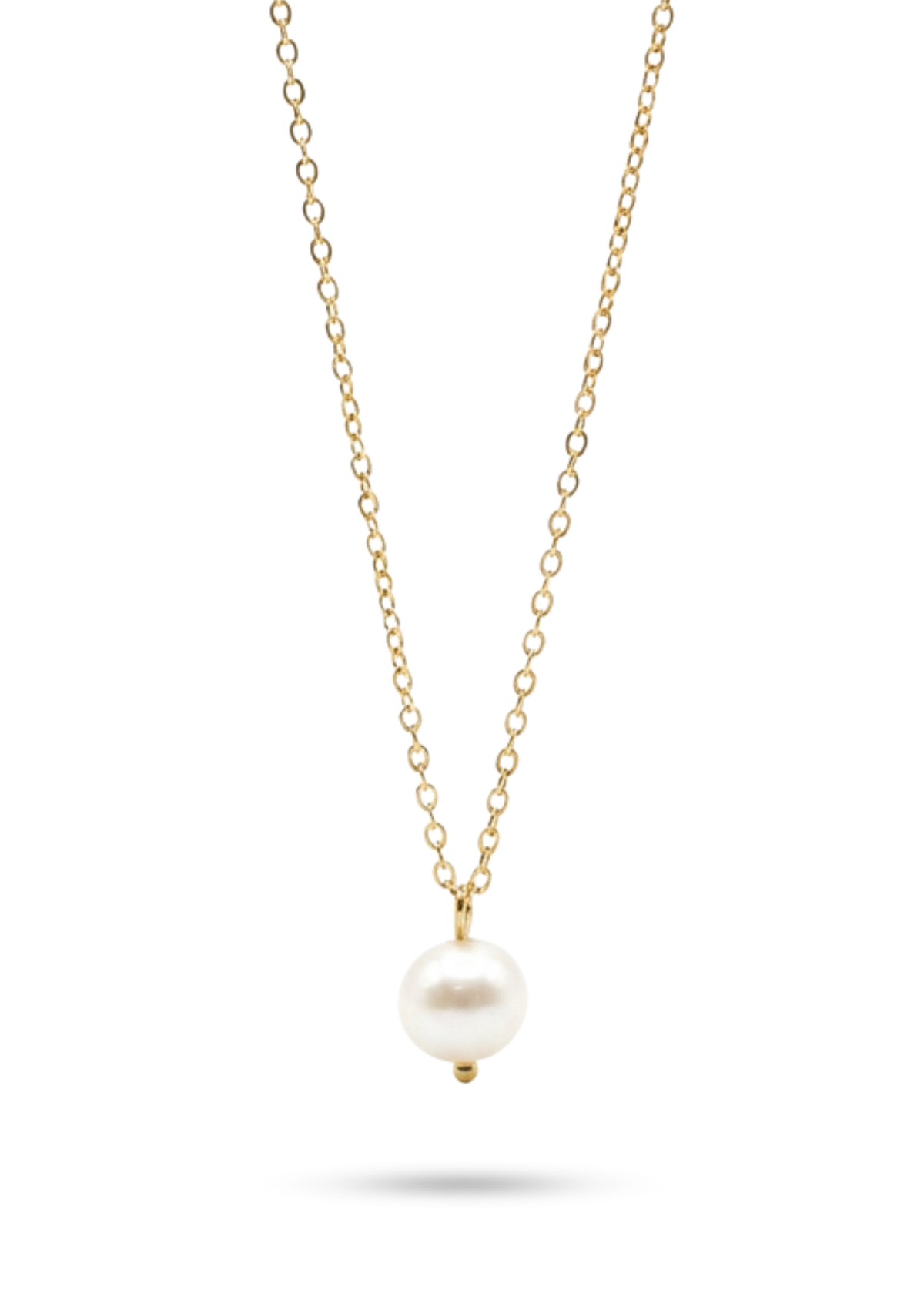 Collier Pendentif Perle Blanche or
