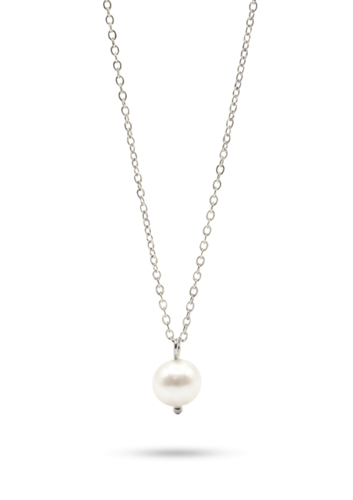 Collier Pendentif Perle Blanche argent