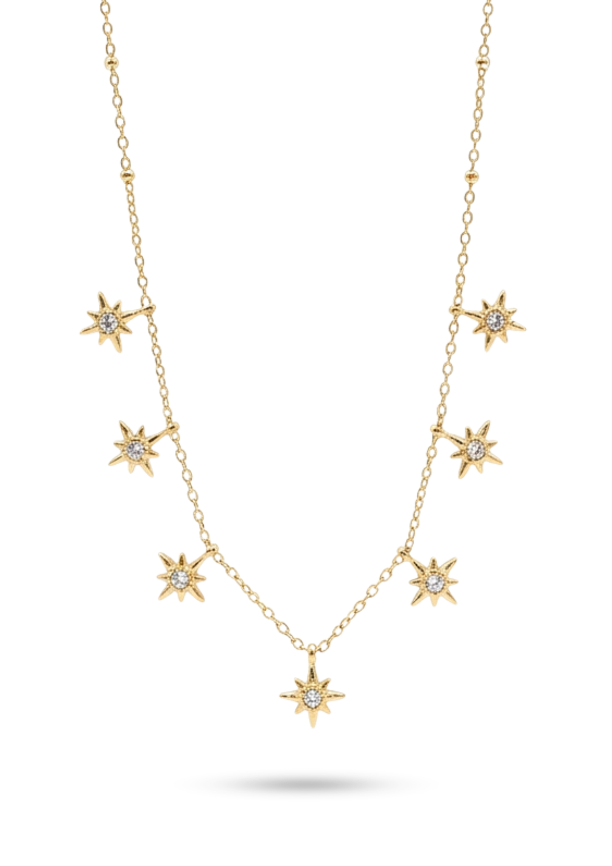 Collier Étoile Strass Femme or