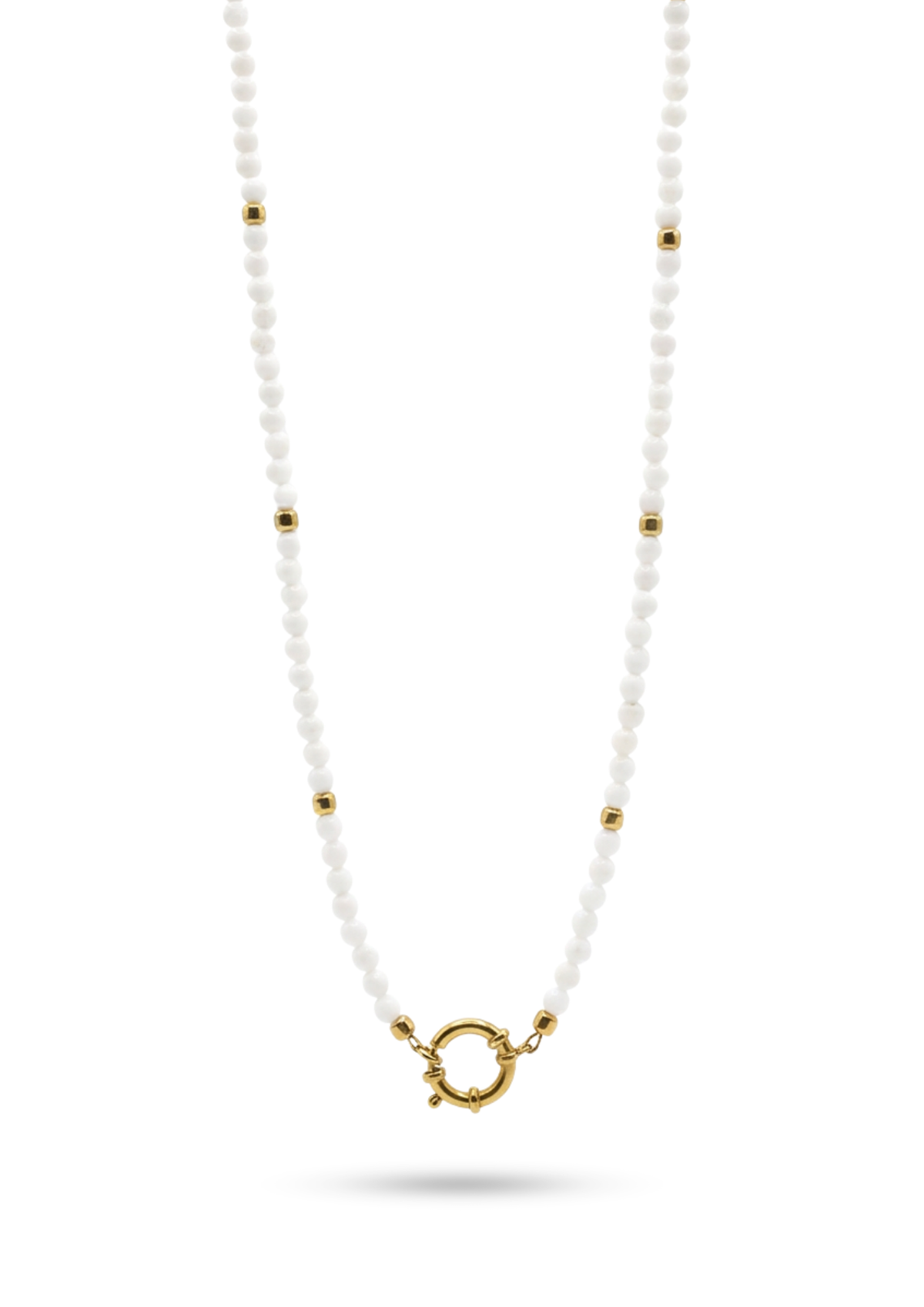 Collier Perles et Fermoir Rond