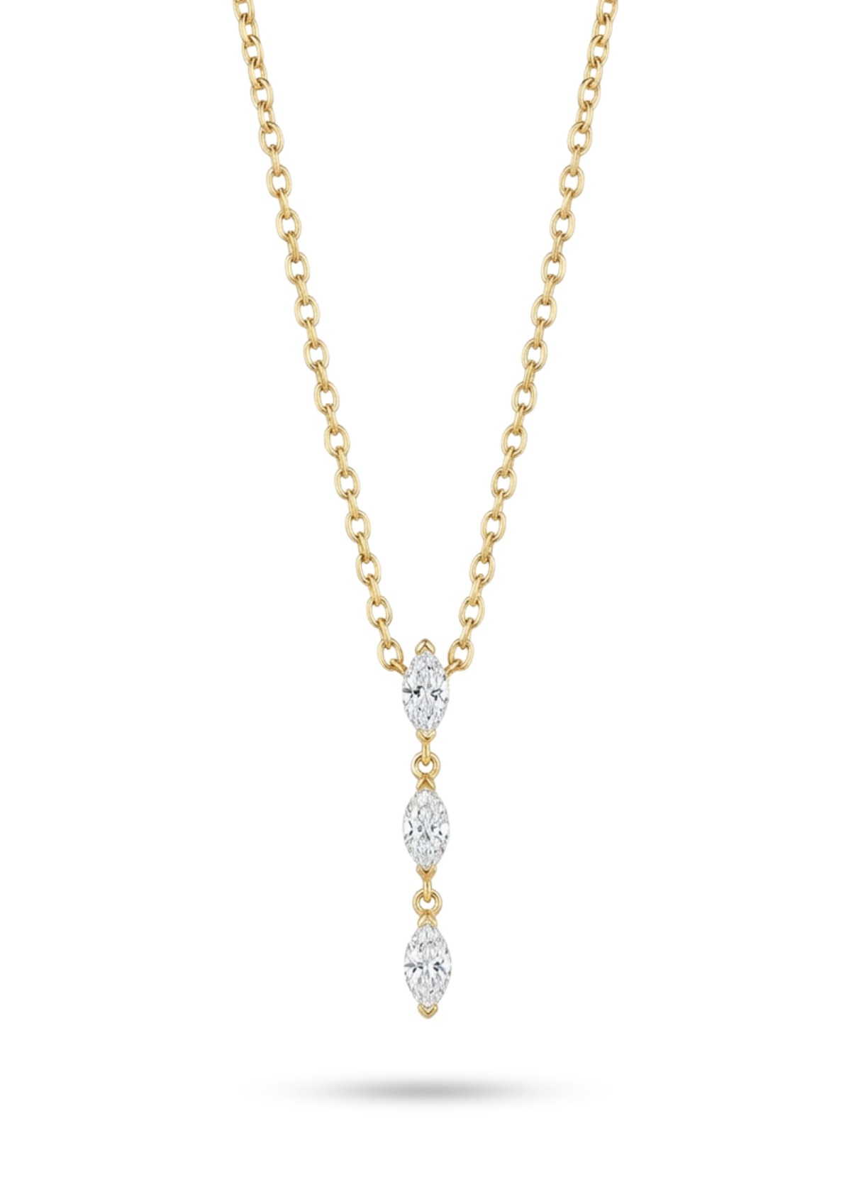 Collier Pendentif Trois Pierres Ovales