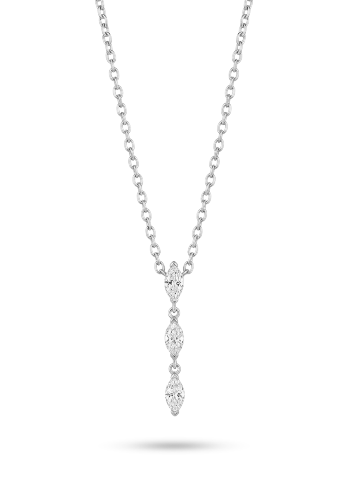 Collier Pendentif Trois Pierres Ovales
