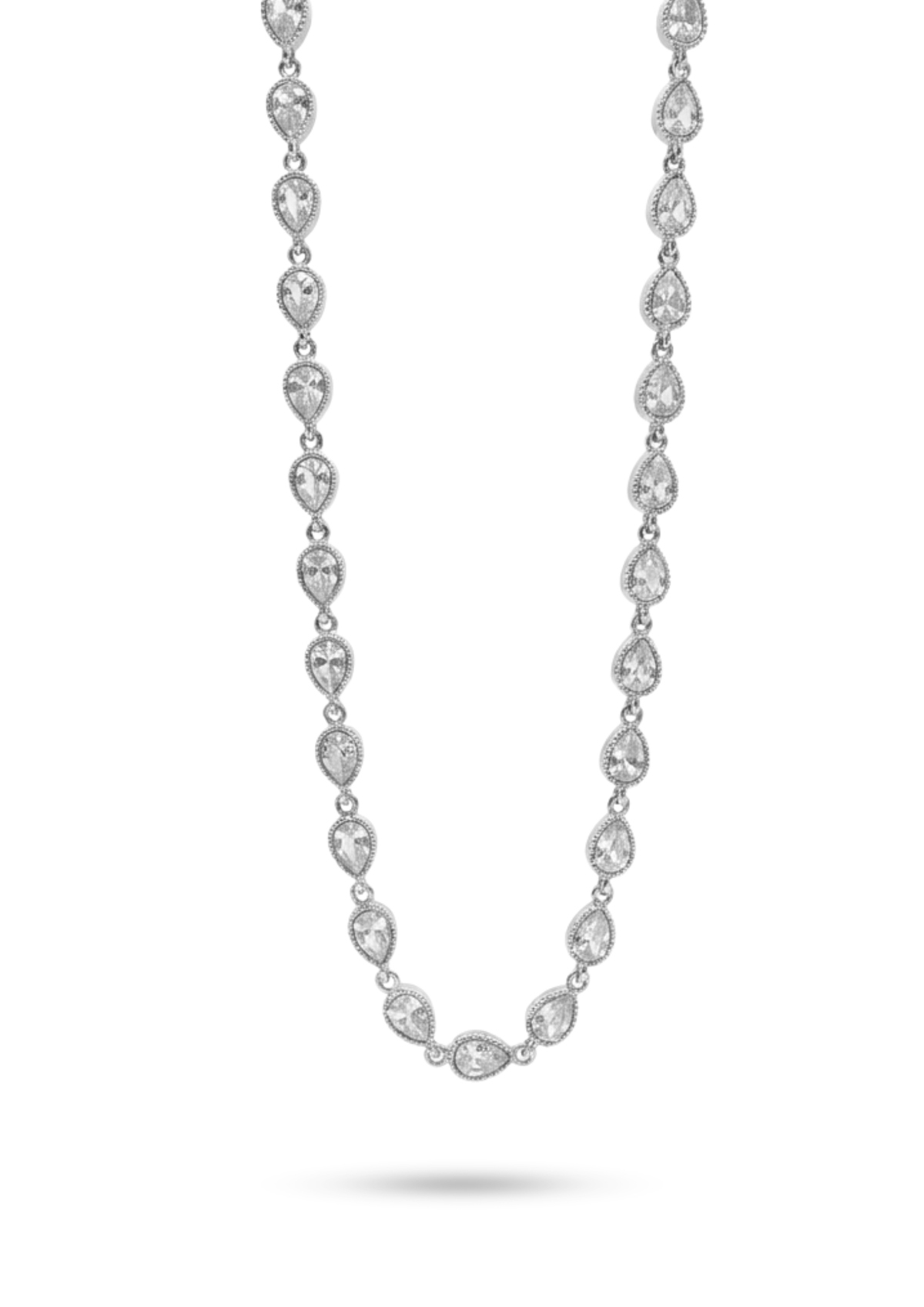 Collier Gouttes en Pierres Blanches. argent