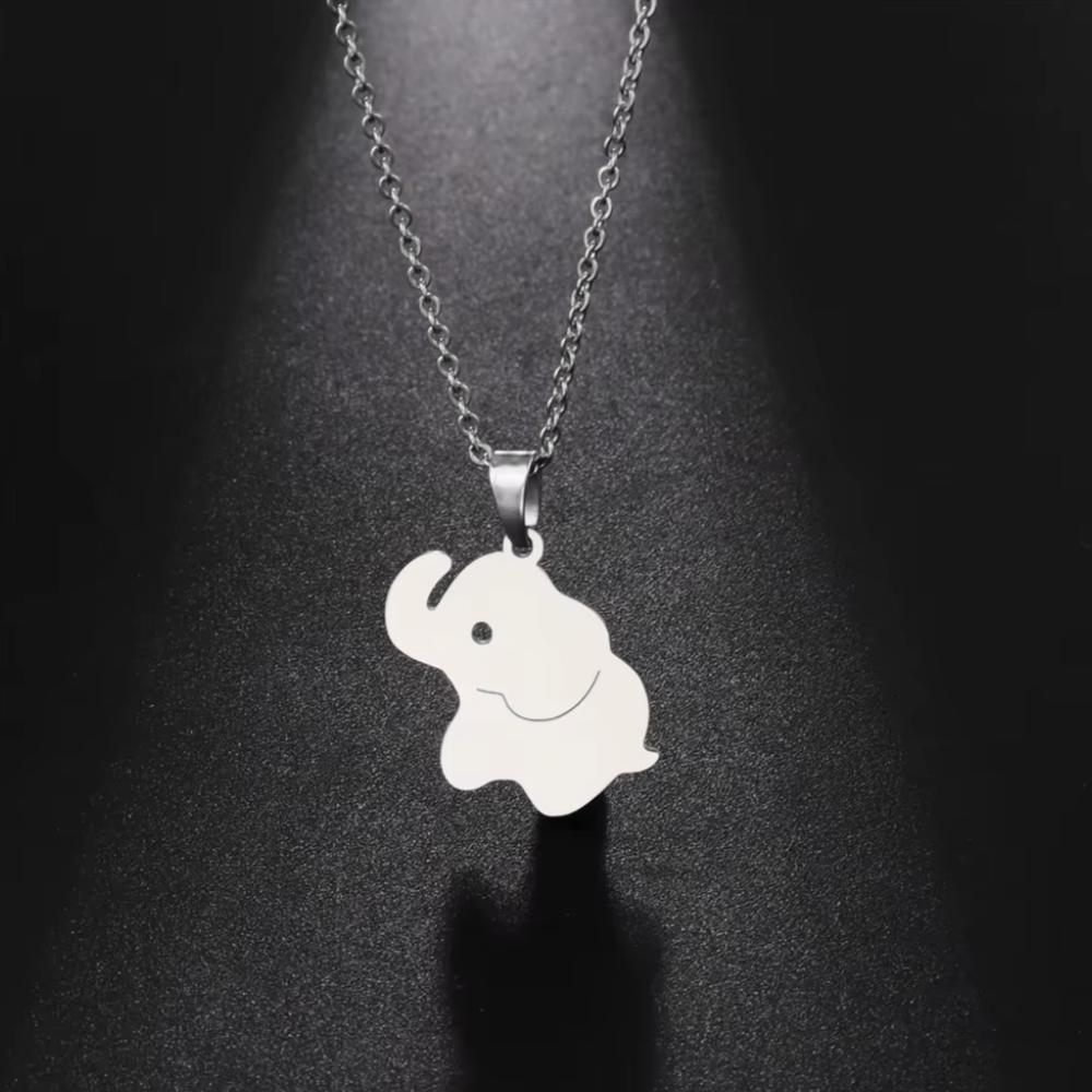 Collier Éléphant Mignon Argent