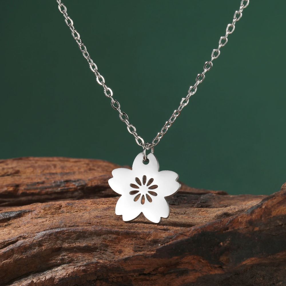 Collier Fleur Étoile Argent