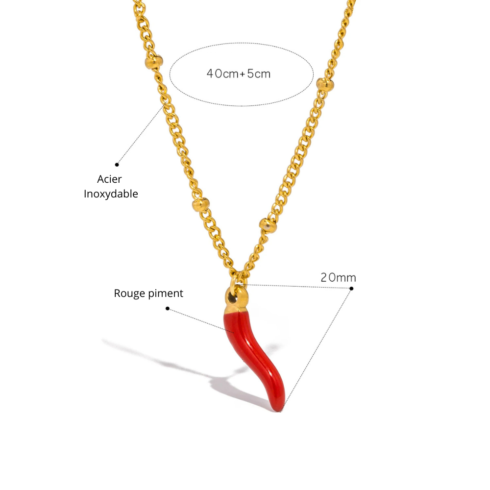 Collier Piment rouge
