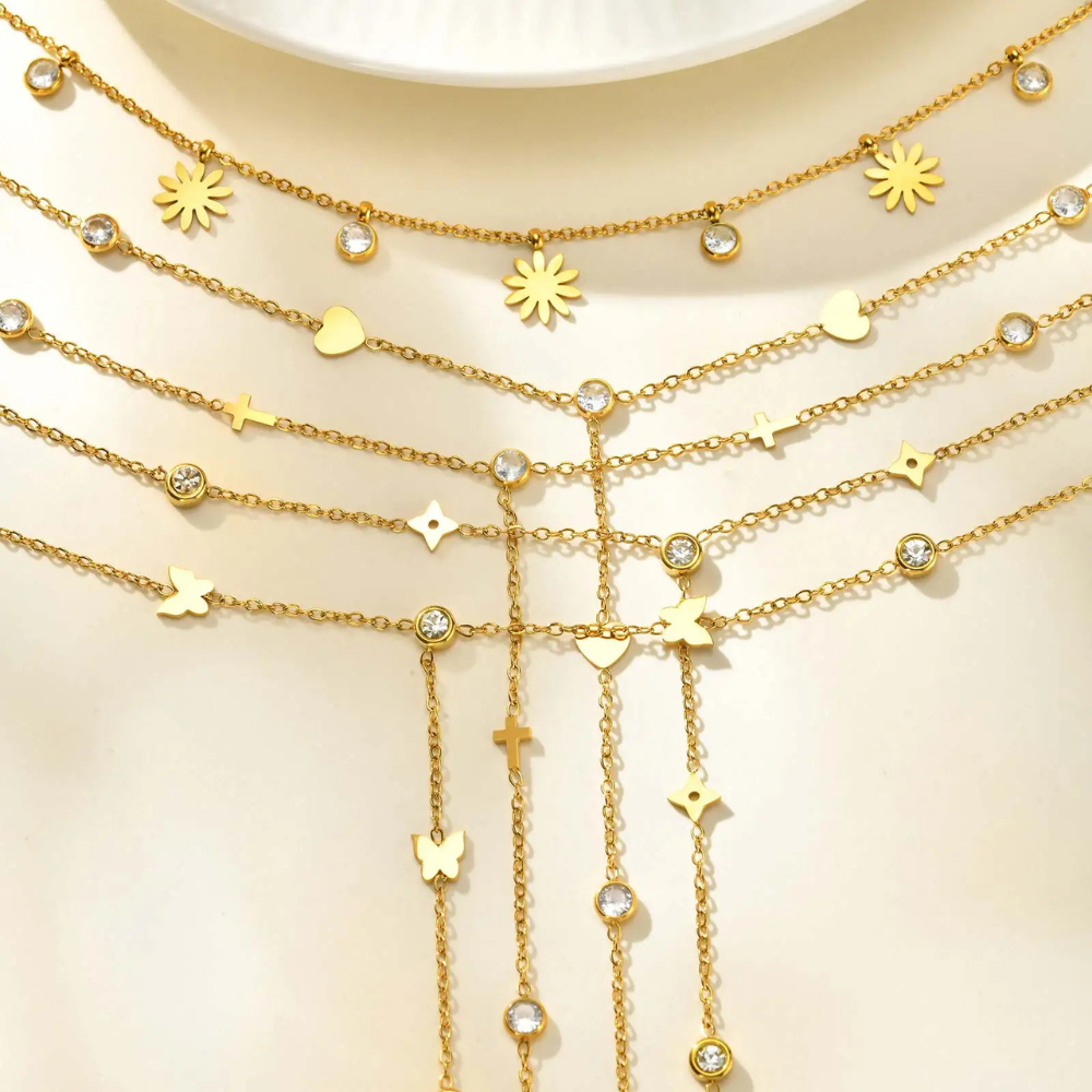 Collier en Y Sexy doré
