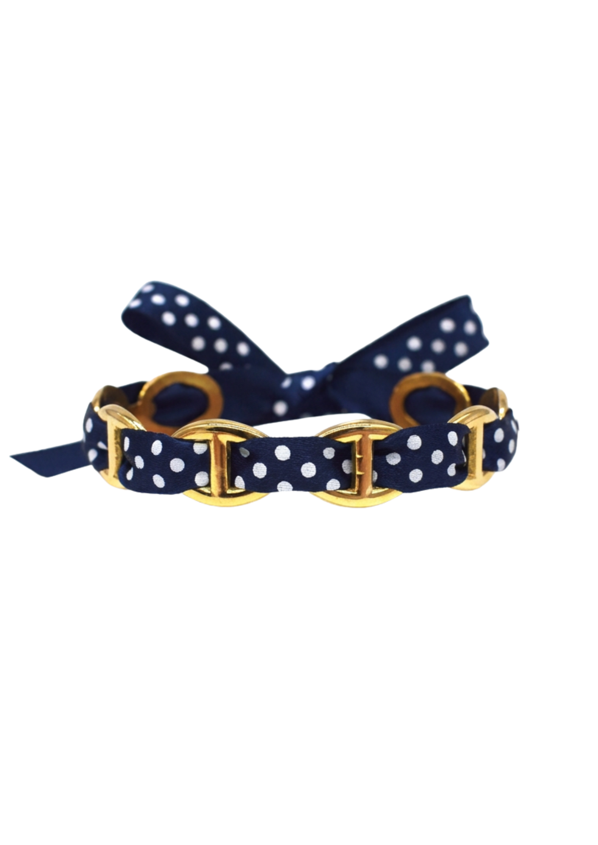 Jonc Maille Marine Ruban Pois