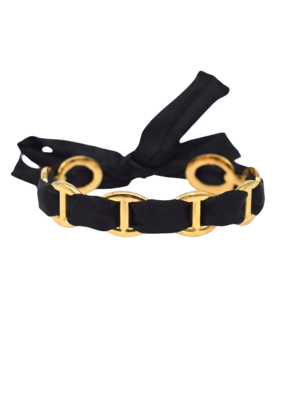 Jonc Maille Marine Ruban noir