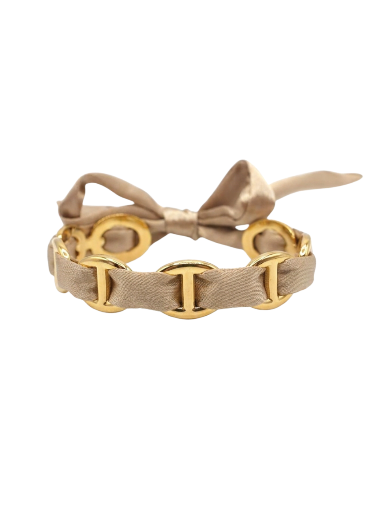 Jonc Maille Marine Ruban café