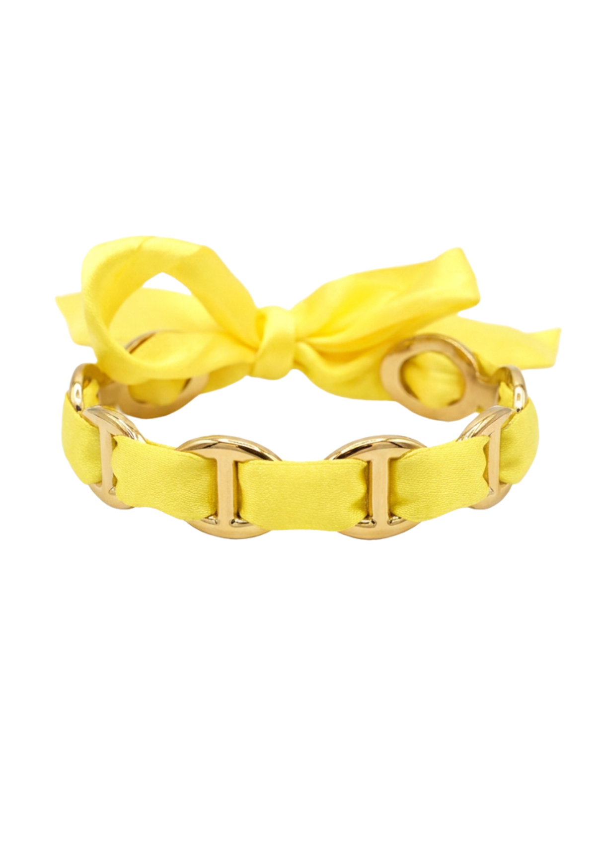 Jonc Maille Marine Ruban jaune