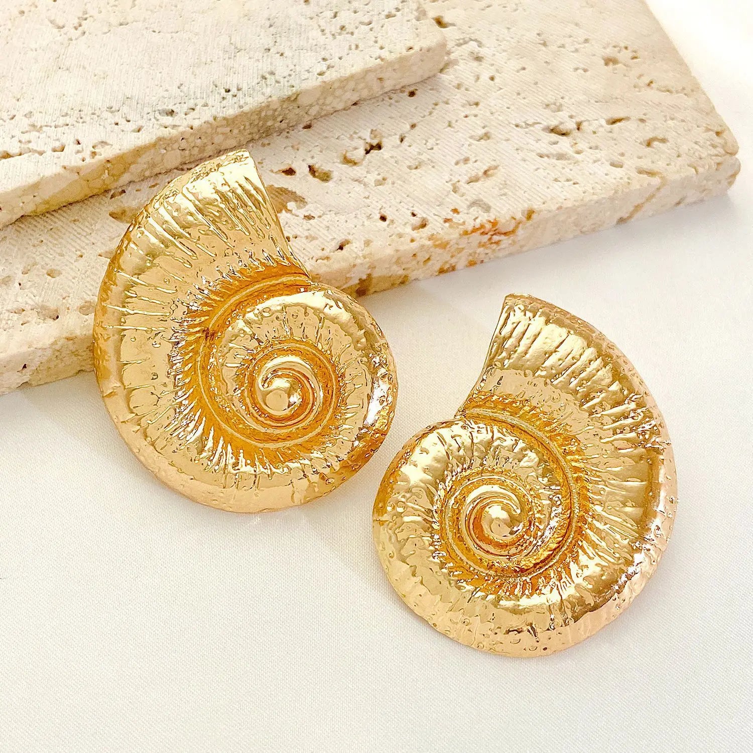 Boucles d'Oreilles Escargot de Mer femme