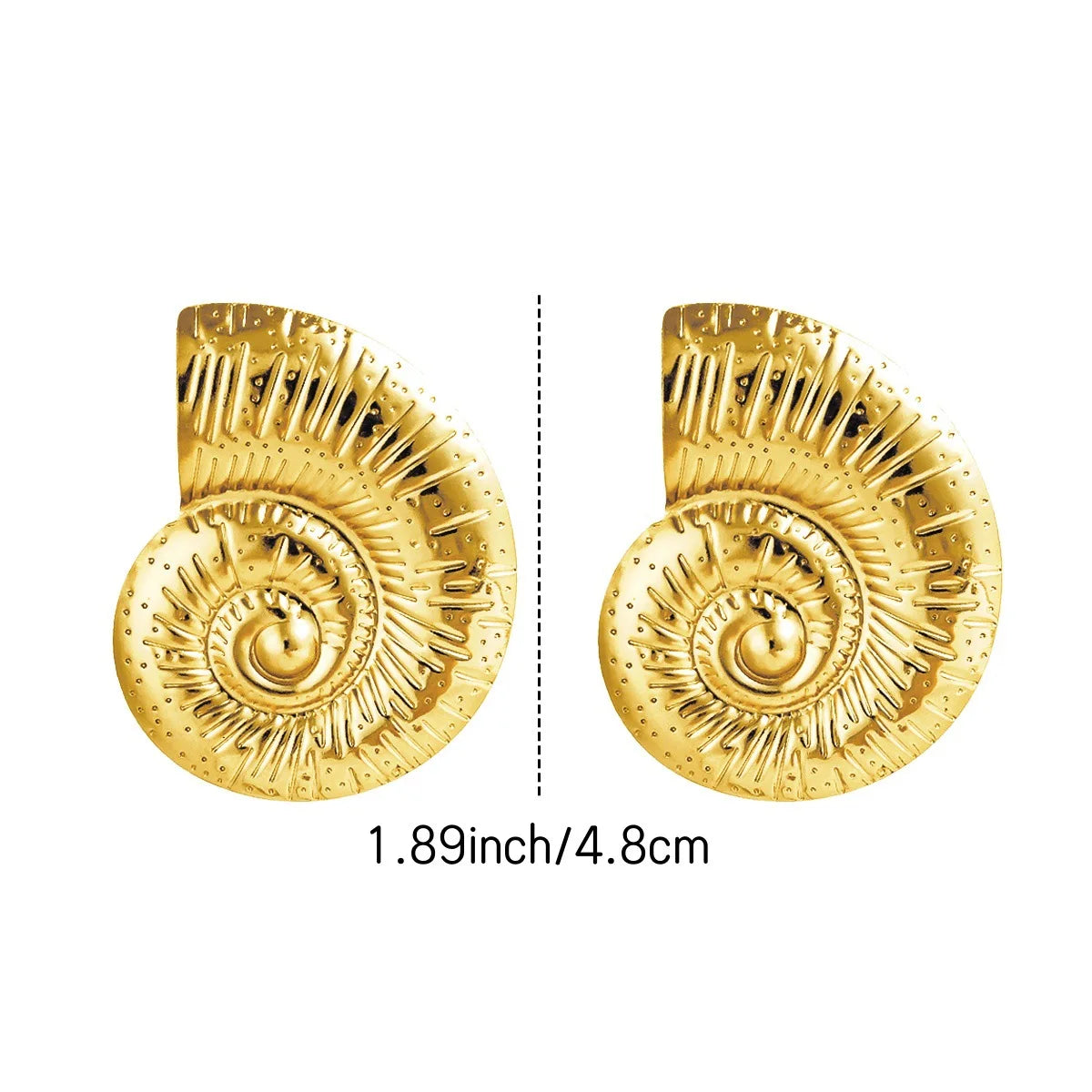 Boucles d'Oreilles Escargot de Mer doré