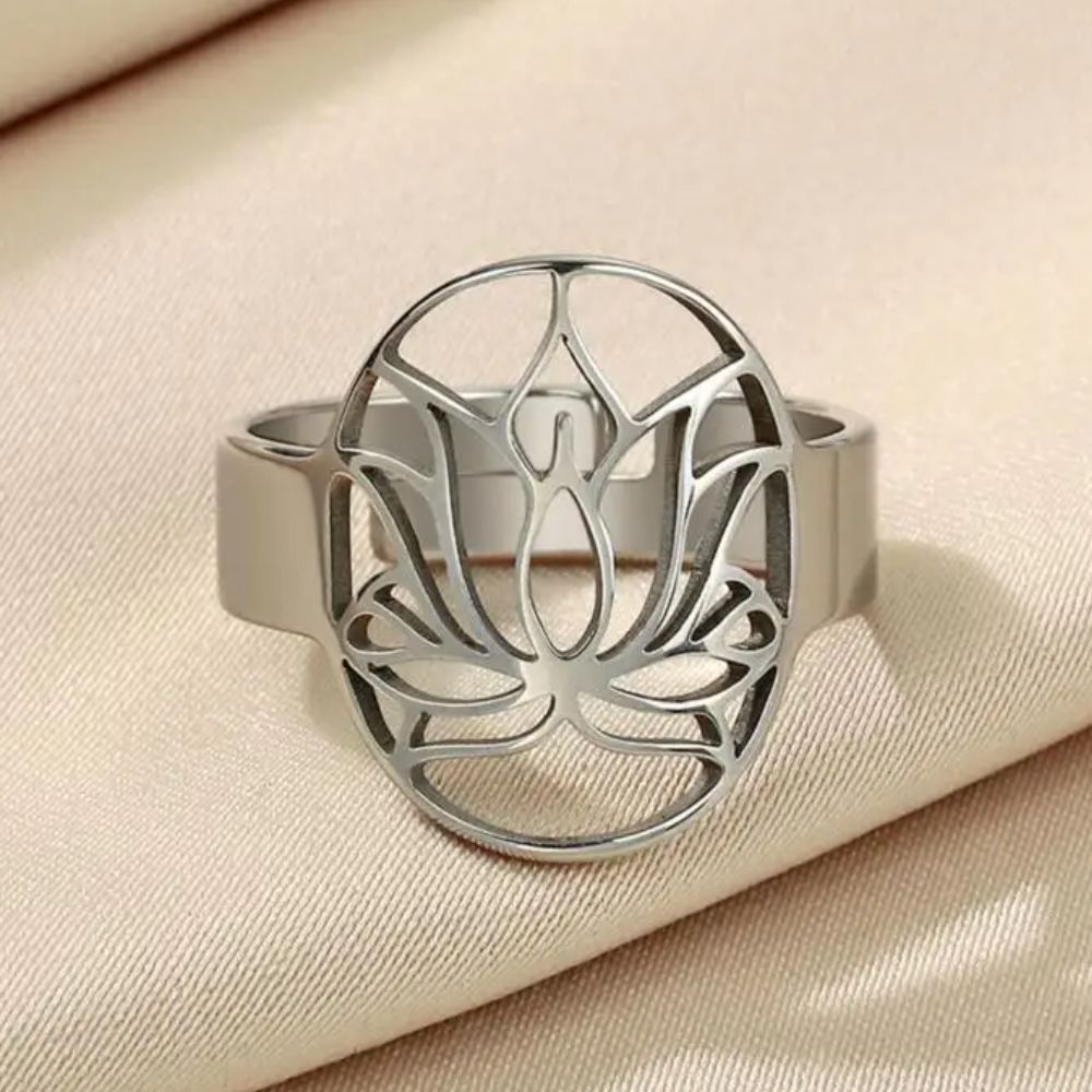 Bague Mantra Fleur de Lotus Argent