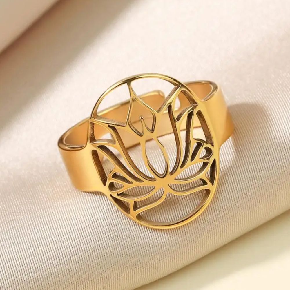 Bague Mantra Fleur de Lotus Or