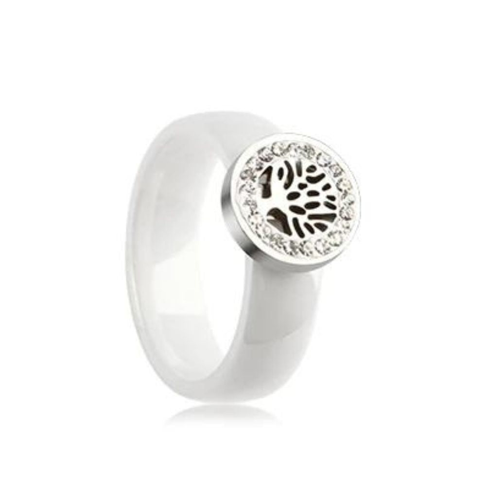 Bague Arbre de Vie blanche