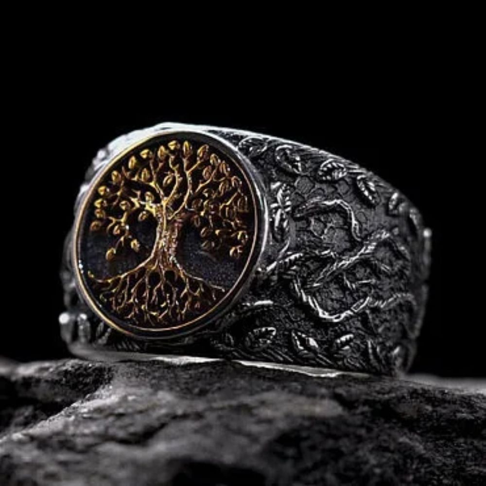 Bague Arbre de Vie noire