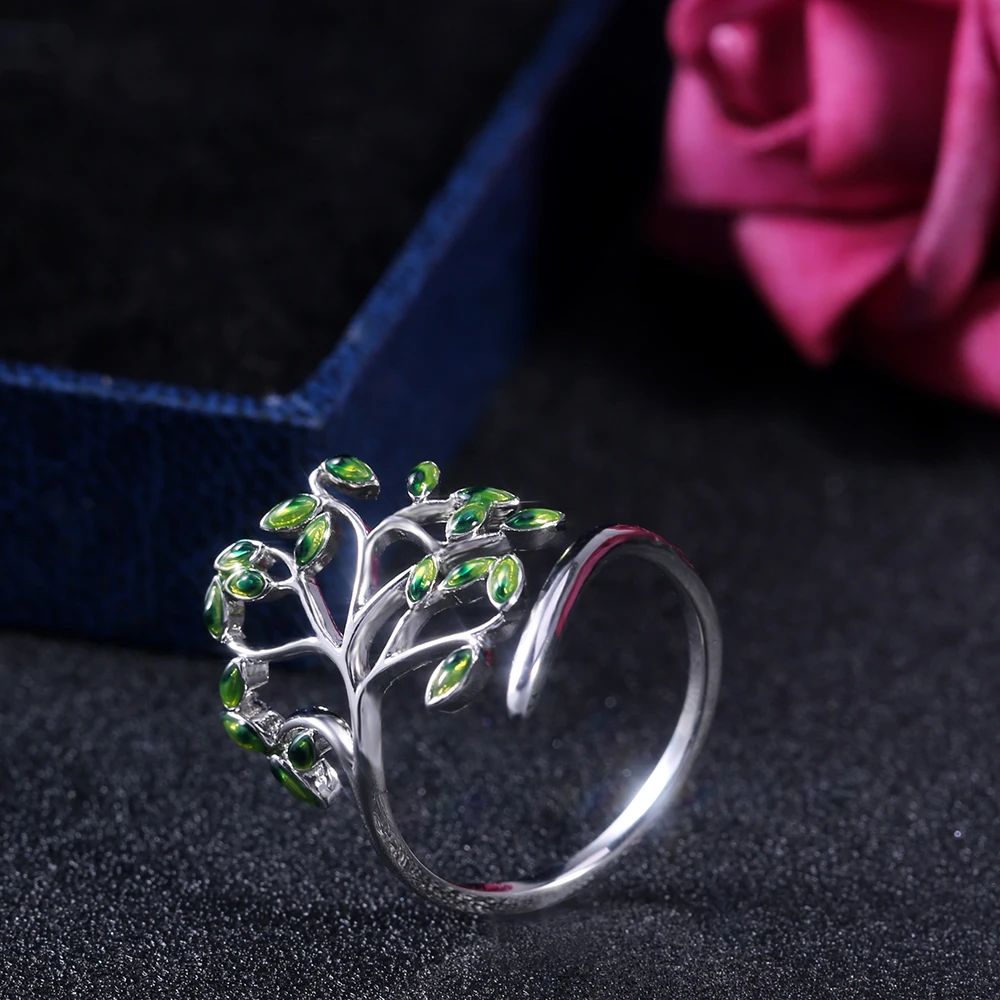 Bague Arbre de Vie Émeraude