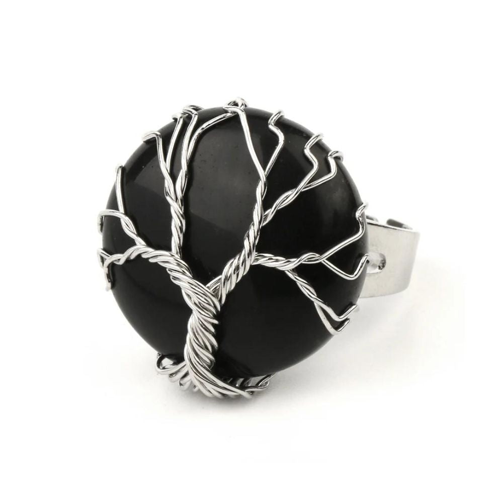 bague acier noire