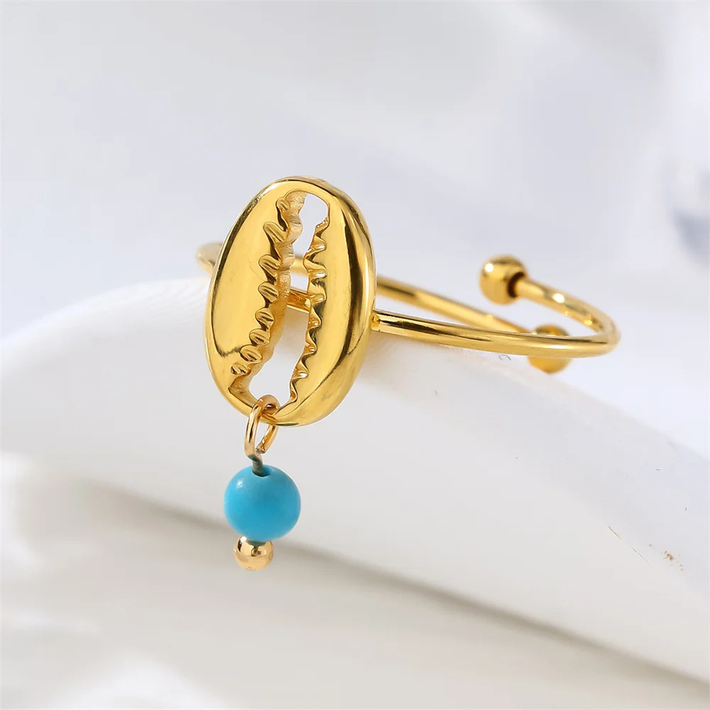 Bague Coquillage Cauris Perle