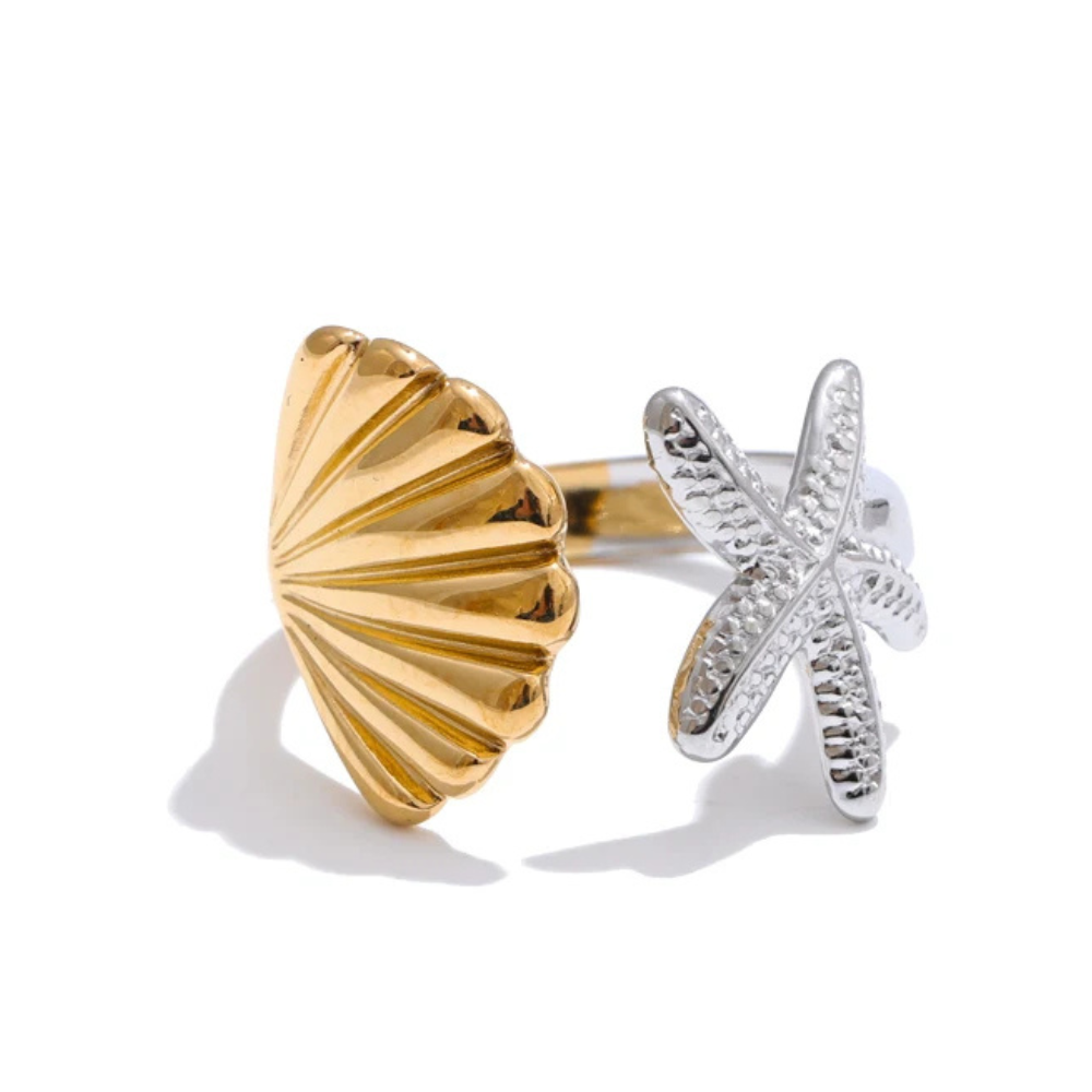 Bague Ouverte Coquillage Étoile de Mer pas cher