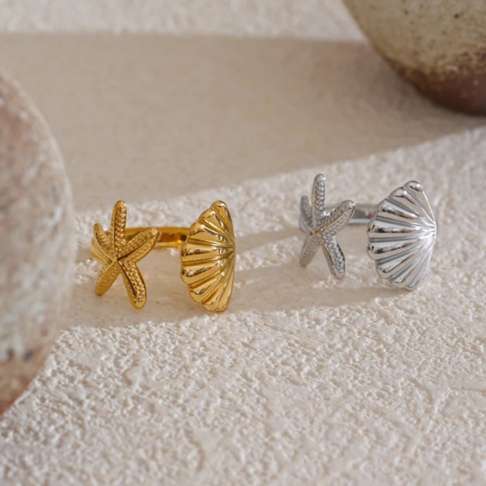 Bague Ouverte Coquillage Étoile de Mer