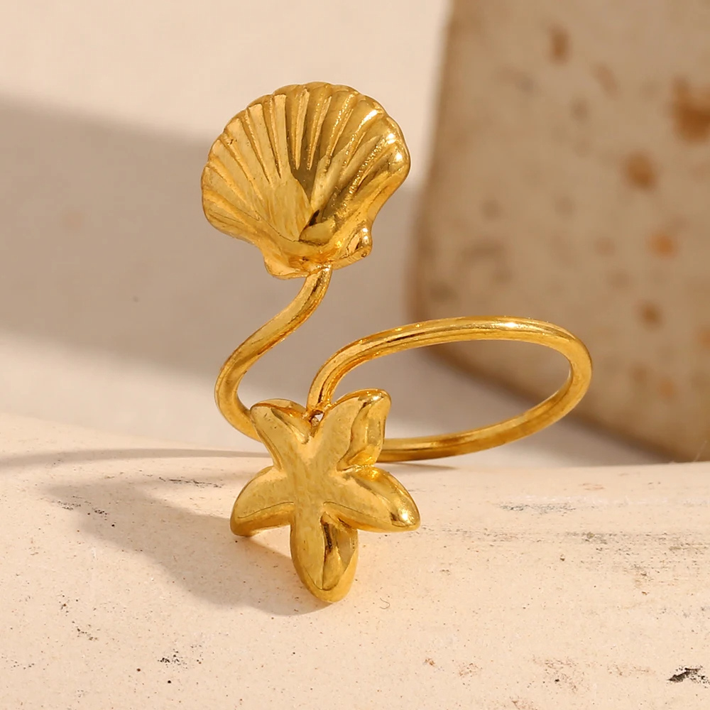 Bague Double Coquillage pas cher