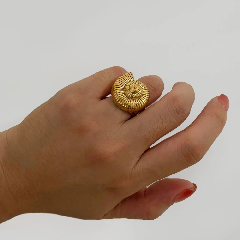 Bague Coquillage Fossile pas cher