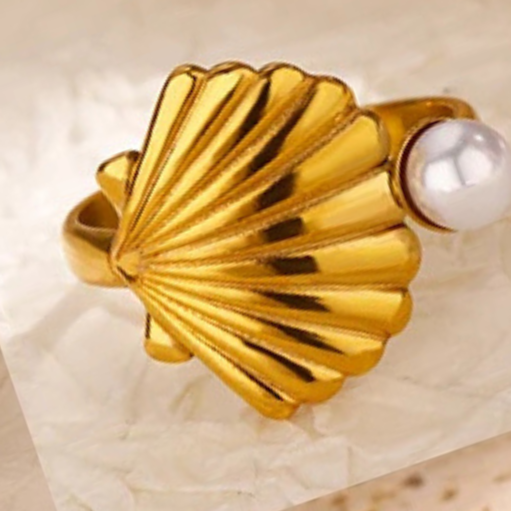 Bague Coquillage Perle Nacre pas cher