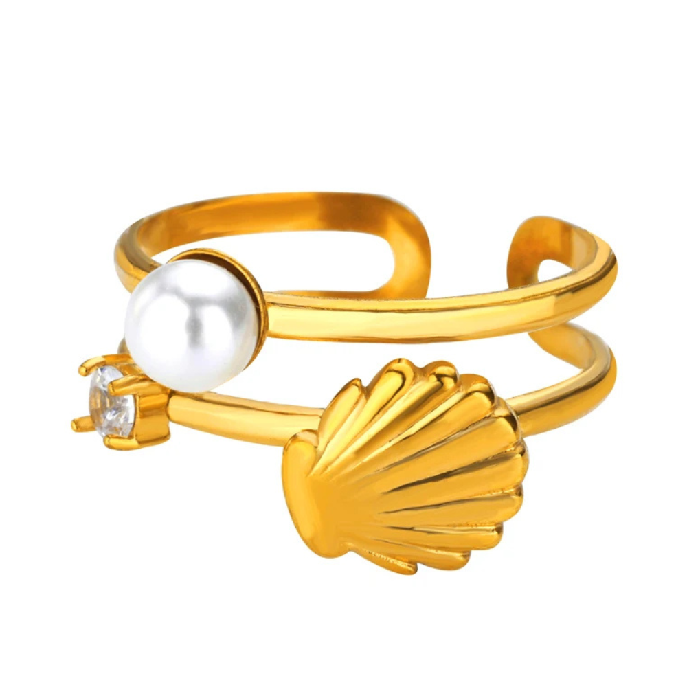 Bague Double Rang Coquillage