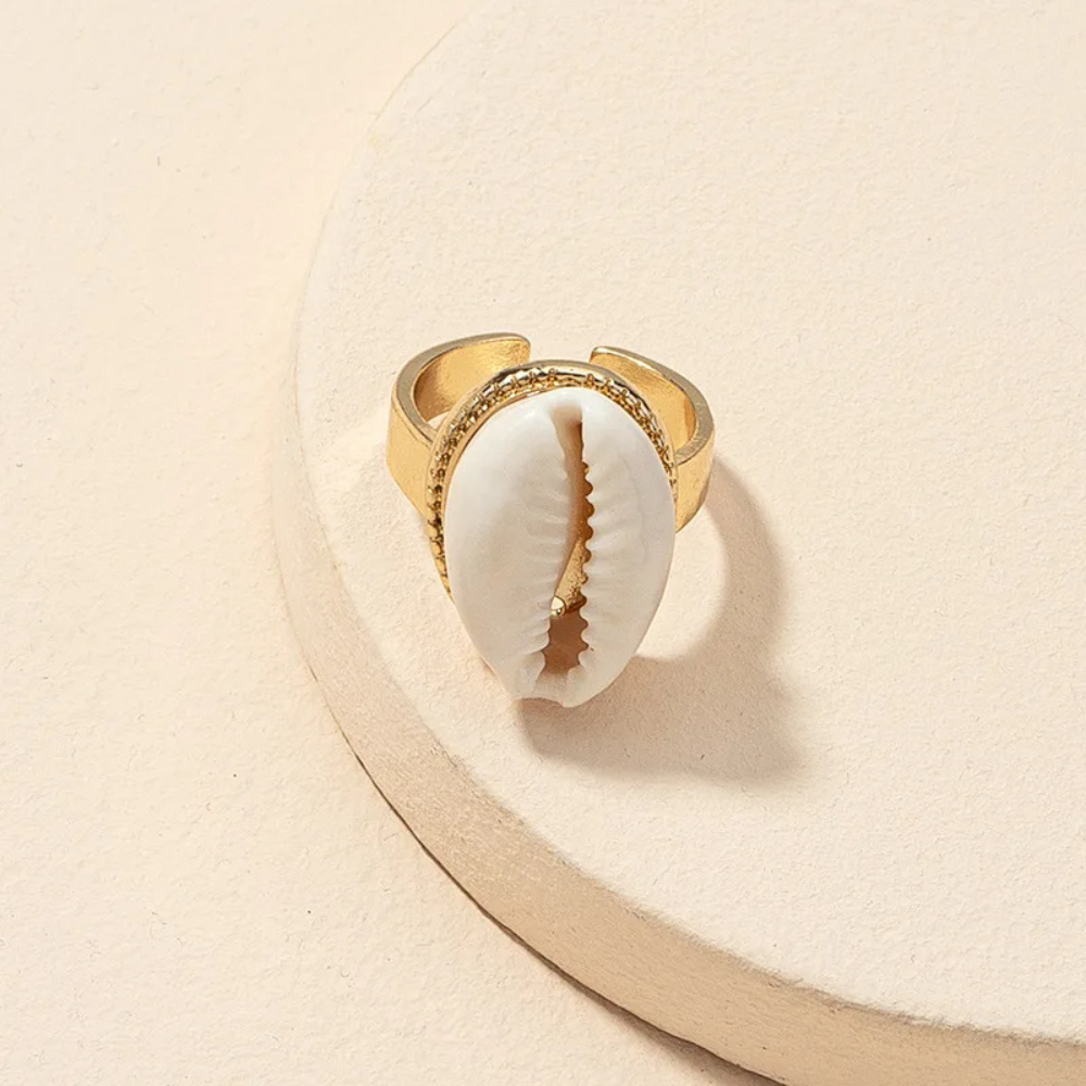 Bague Coquillage Cauri Naturel pas cher