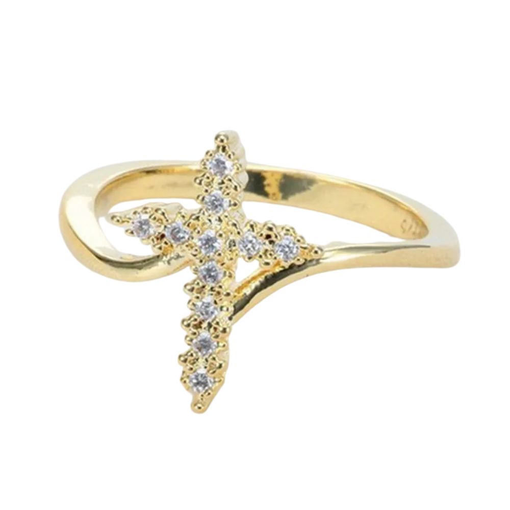 Bague Croix Plaqué Or