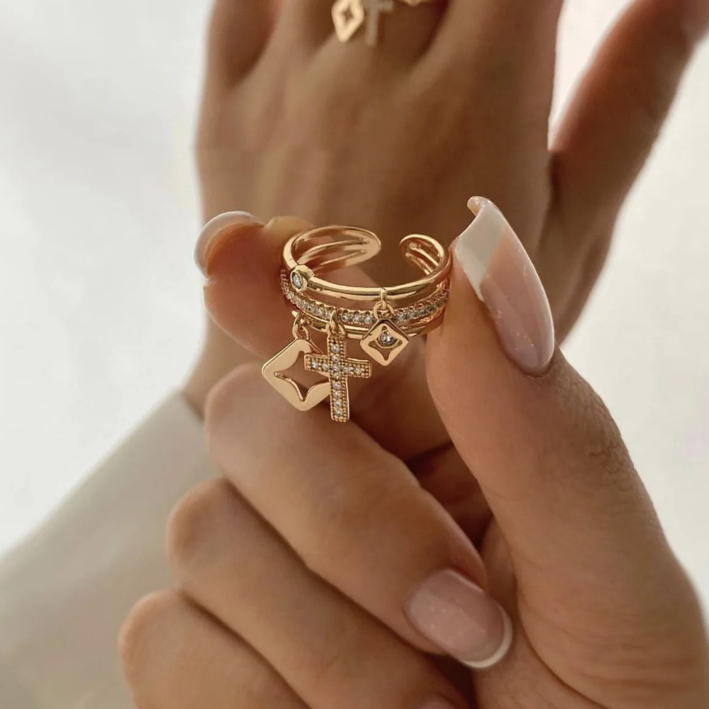 Bague Breloque Croix pas cher