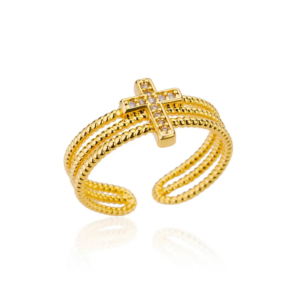 Bague Croix Torsadée