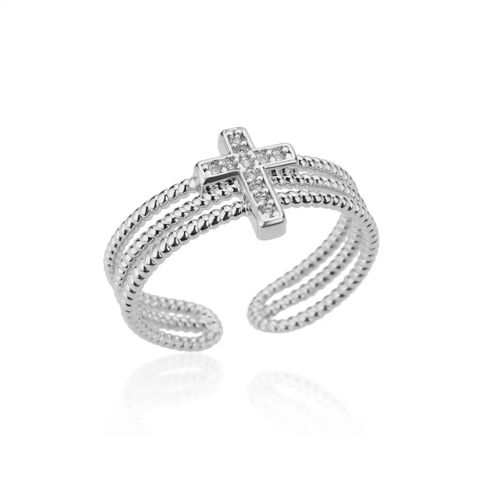 Bague Croix Torsadée