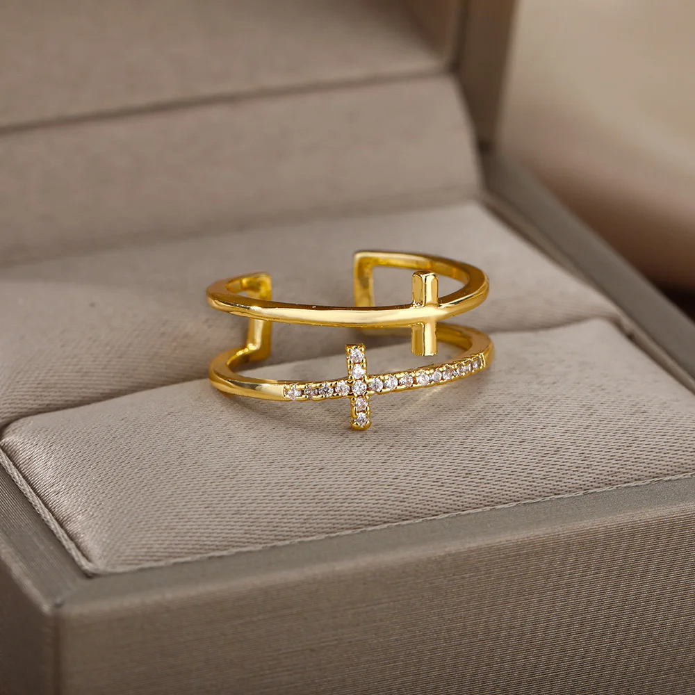 Bague Double Croix pas cher