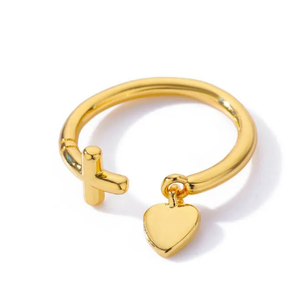 Bague Croix Cœur