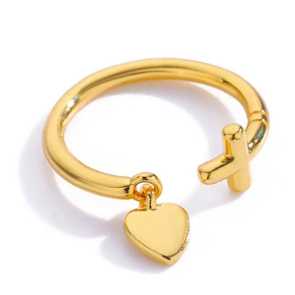 Bague Croix Cœur