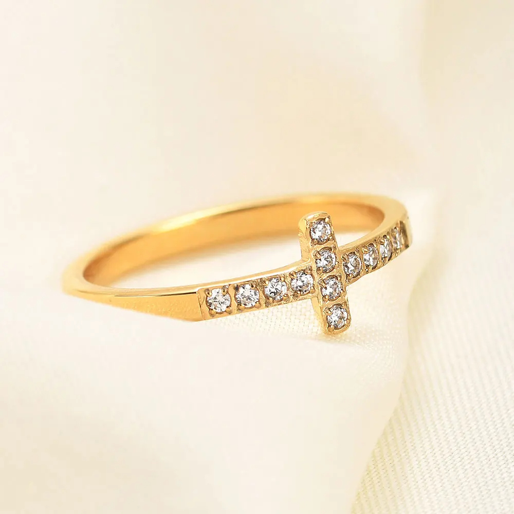 Bague Croix Acier Inoxydable