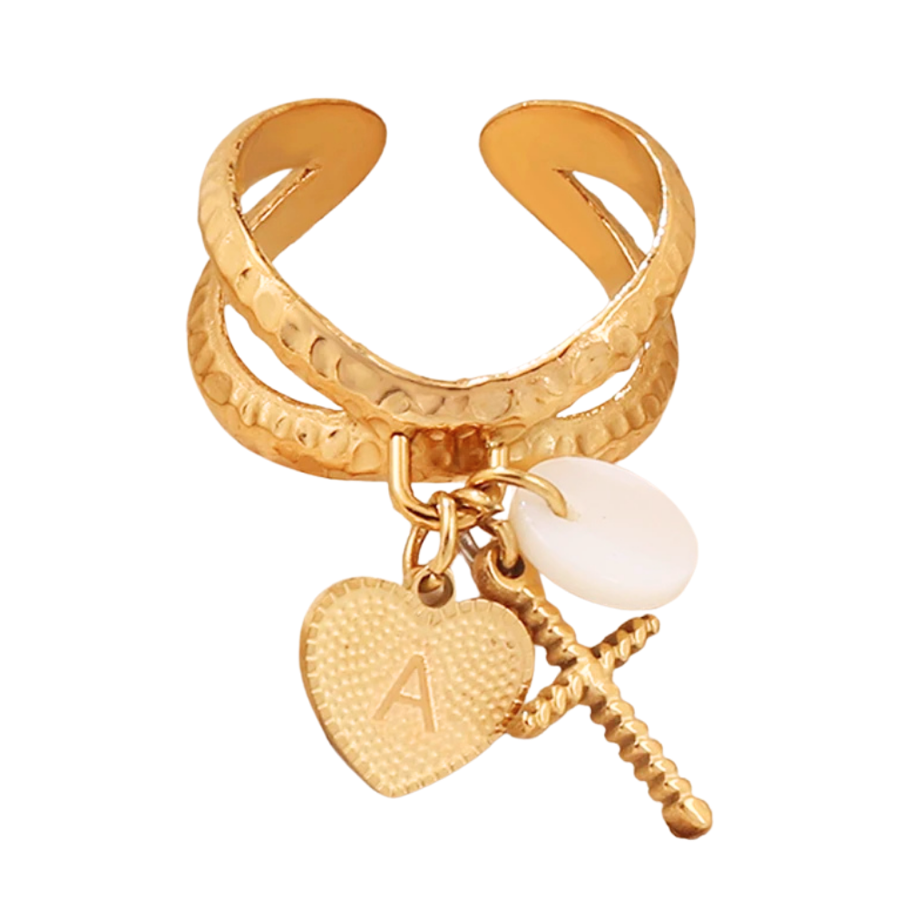 Bague Croix Initiale