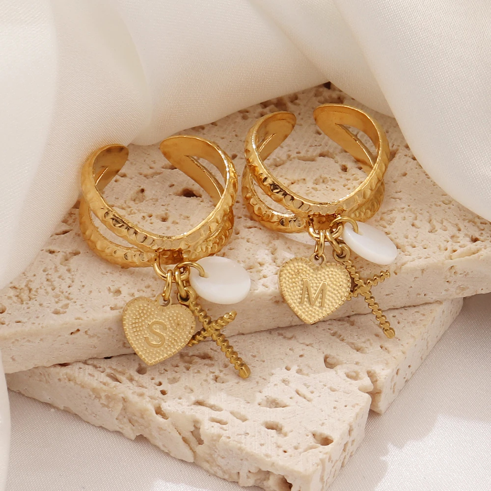 Bague Croix Initiale