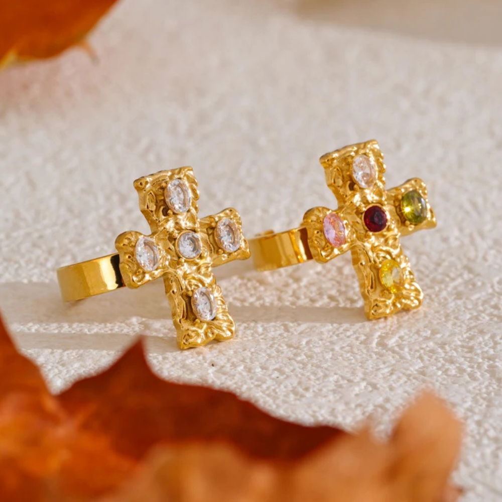 Bague Croix Vintage pas cher