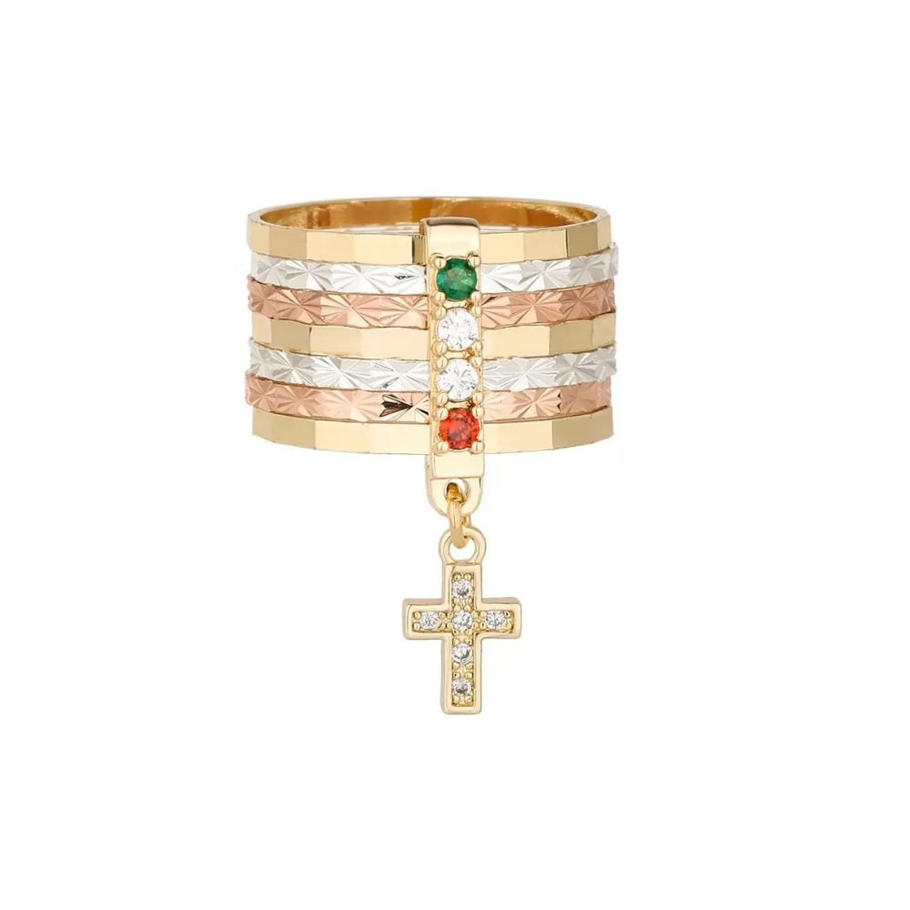 Bague Croix Tricolore