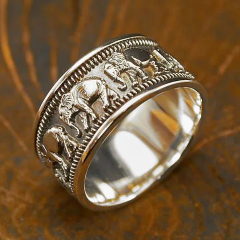 Bague Éléphant Homme Acier