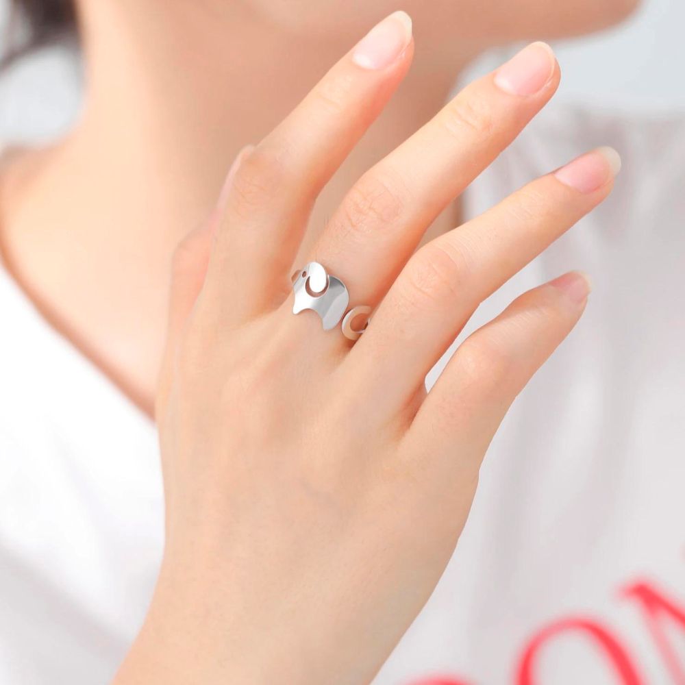 Bague Éléphant Minimaliste Argent