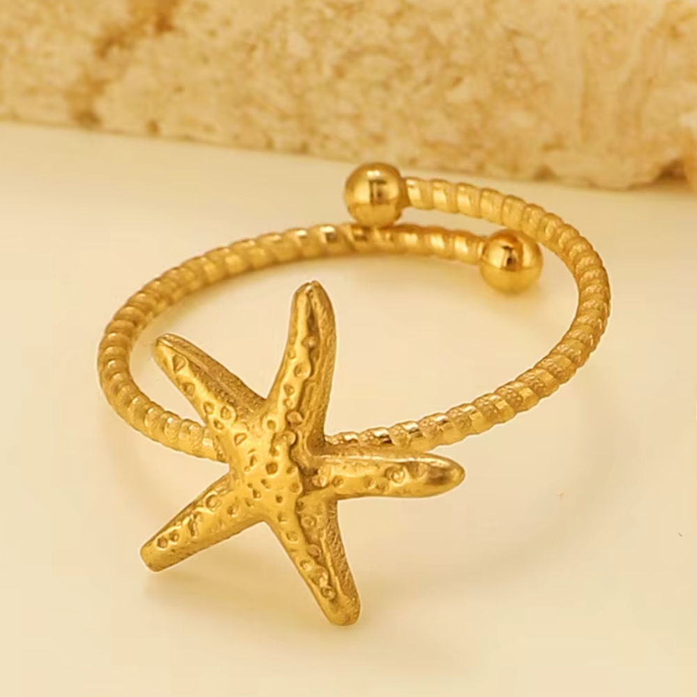 Bague Étoile de Mer Doré