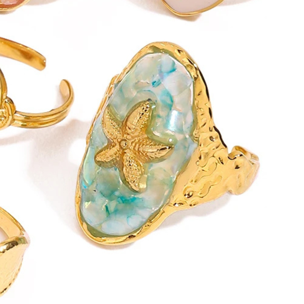 Bague Résine Étoile de Mer pas cher
