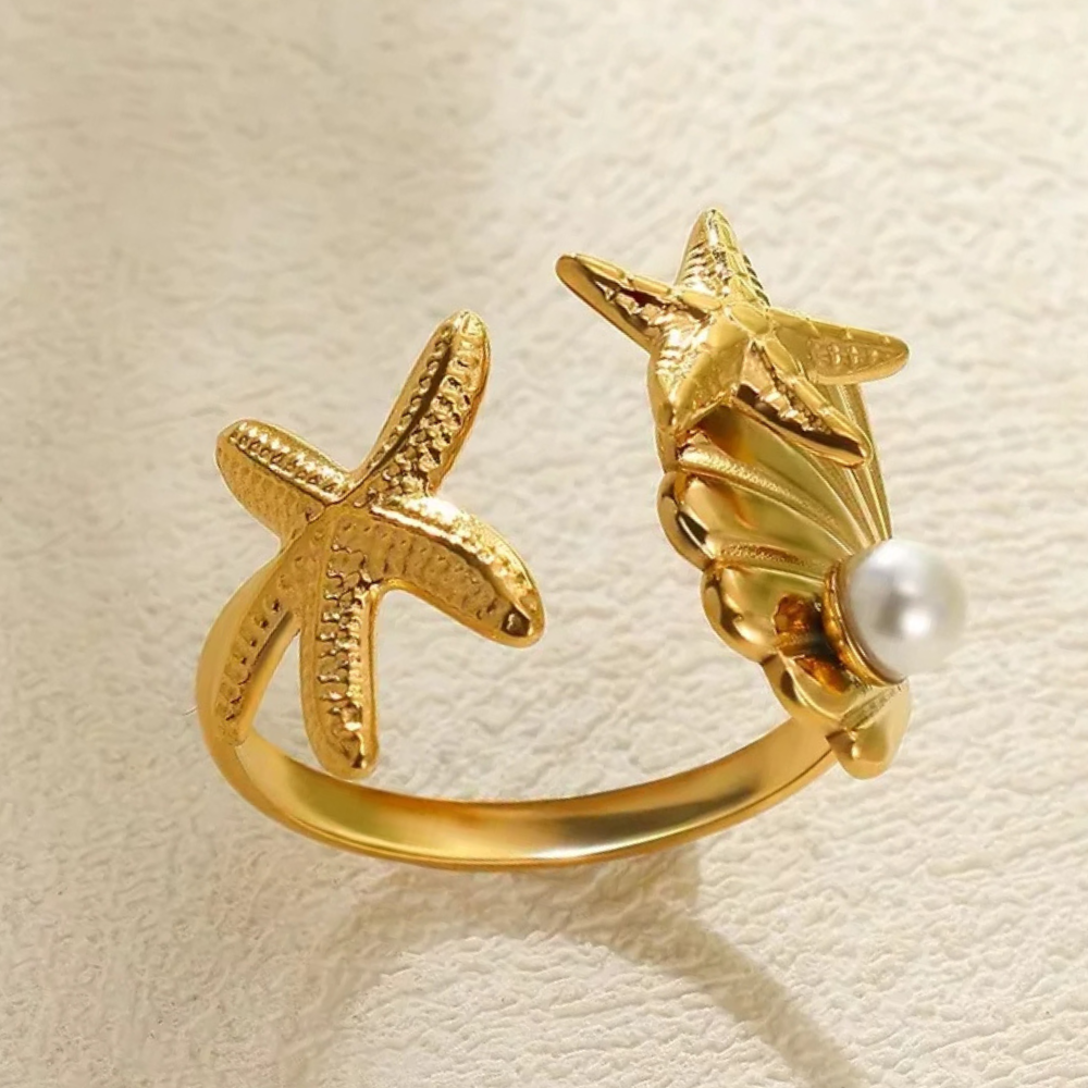 Bague Étoile de Mer Coquille pas cher