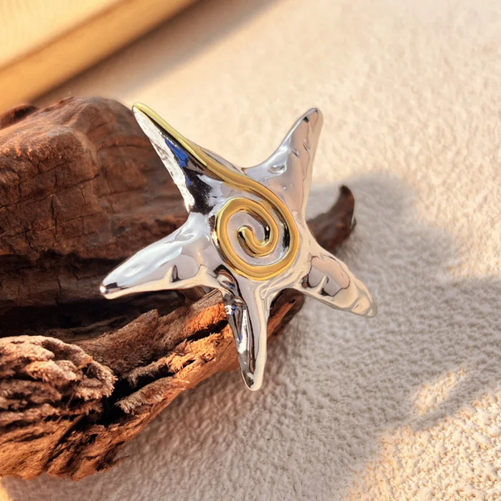 Bague Étoile de Mer Argent pas cher